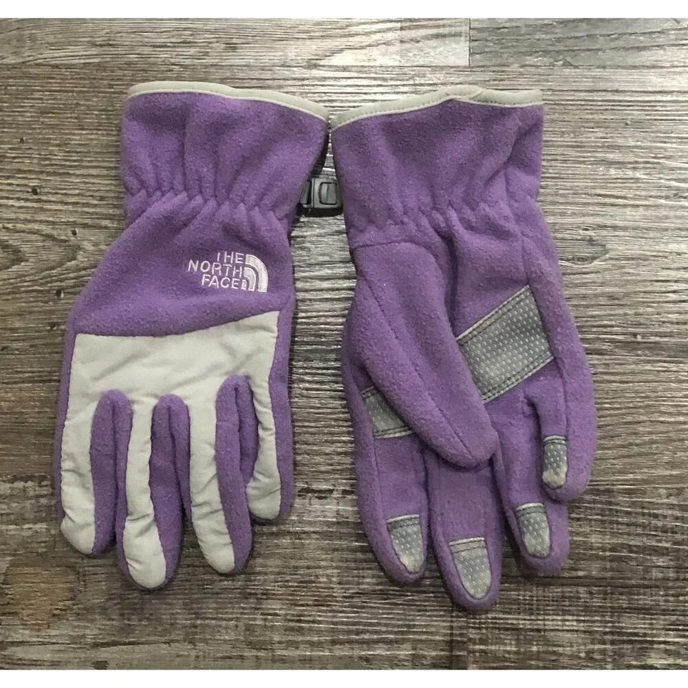 The North Face Girls Youth Large Purple Denali Etip Gloves